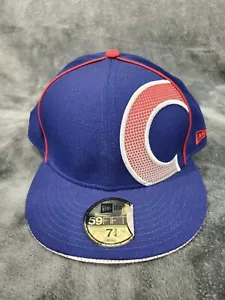 NEW ERA 59 FIFTY MLB CHICAGO CUBS HALF TONE REFLECTIV BLUE MENS FITTED HAT 7 3/4 - Picture 1 of 10