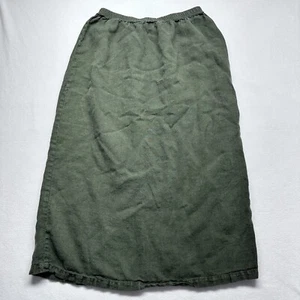 Cut Loose Womens Linen Elastic Waist Pull On Maxi Skirt Size 1X Green Lagenloook - Picture 1 of 11
