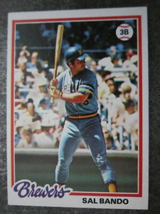 Sal Bando #265 Topps 1978 Baseball Trading Card (L1T) - Picture 1 of 2