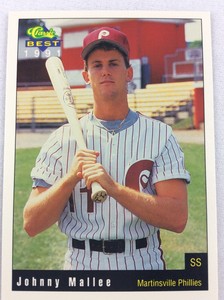 1991 Martinsville Phillies-Classic BEST Minor Lg Baseball Card-Johnny Mallee