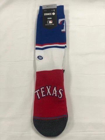 Stance Socks Texas Rangers Casual Crew Socks MLB Baseball Size Large 9-13 Cover