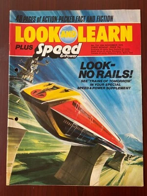 Look & Learn Speed & Power Magazine Nov 1975 No.724 Cover Look No Rails 248g - Image 1 of 3