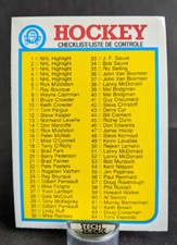 1982-83 O-Pee-Chee Checklists 'Pick From List" Unchecked