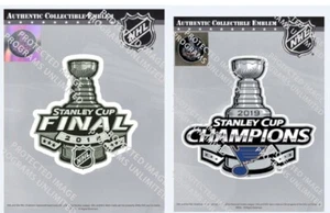 2019 STANLEY CUP FINAL & CHAMPIONS JERSEY PATCH SET ST. LOUIS BLUES SET OF TWO - Picture 1 of 5