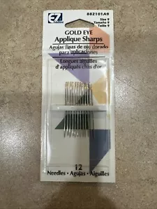 Gold Eye Hand Sewing Needles Size 9 12pcs Per Pack Gold Reduce Static - Picture 1 of 3