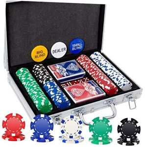  Poker Chips Set, 200PCS Poker Chips, Poker Set with Alumium Travel 200PCS SET