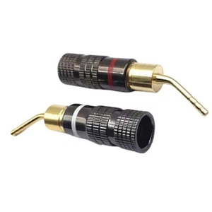 Gold Plated 2mm Banana Plug Screw Type Sound Speaker Pin Plugs Cable - Picture 1 of 8