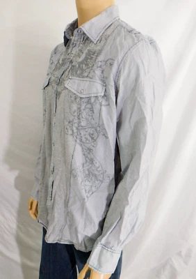 INTERNATIONAL CONCEPTS Camisa Occidental Informal LS Para Hombres XL Azul Claro Botones a Presión Foto 1 de 4