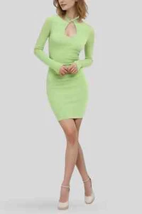 KOOKAI Vance Green Tie Mini Dress Pre owned Party Bodycon Size 10 AU - Picture 1 of 2