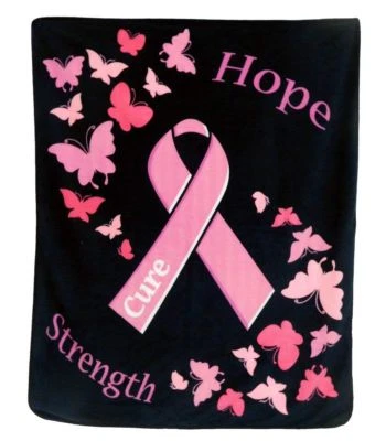 Manta - Cinta Rosa Breast Cancer Hope 50x60 Polar Vellón Tiro Peluche  Foto 1 de 2