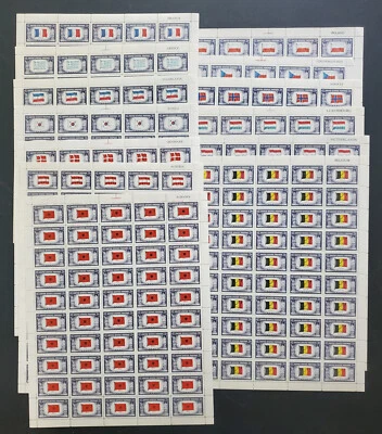 US Stamp Scott #909-21 WWII Overrun Countries VF NH Sheets - Image 1 of 4