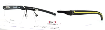 Черные мужские прямоугольные очки SPORTS CHARRIOL SP23047B C4 55-17-142 B:34 - Изображение 1 из 4