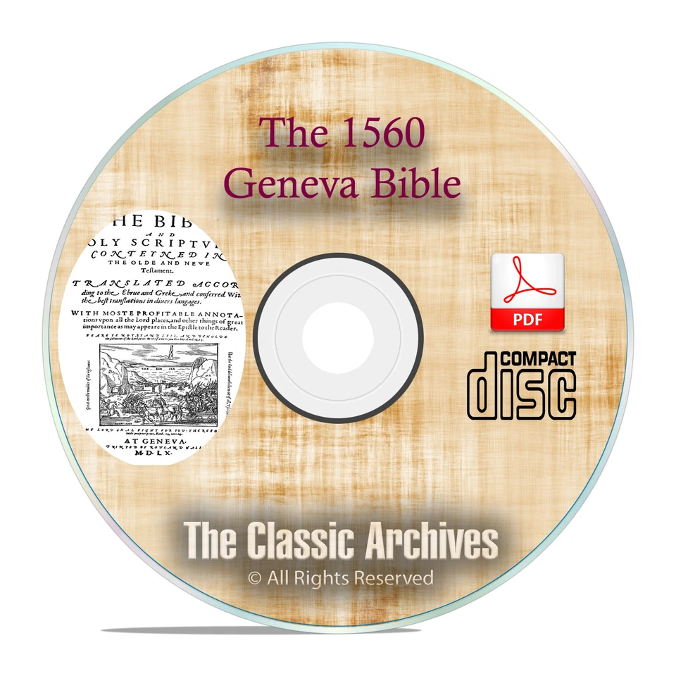 The 1560 Geneva Bible, Vintage Breeches Bible Study, with Apocrypha, CD F31 - Image 1 of 1