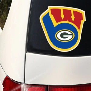 Green Bay Packers Milwaukee Brewers Wisconsin Badgers Decals  Indoor/Outdoor - Picture 1 of 6
