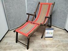 Vintage Striped Deck Chair With Foot/leg Rest Size Small/Childs