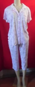KAREN NEUBURGER DITSY ROSA BLUMEN PYJAMA KNOPFLEISTE KRAGEN OBERTEIL, KURZE HOSE 1X - Bild 1 von 12