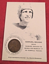 SAMUEL BAUGH   One-cent 1914 Coin Card Authenticated Ink ULTRA -PRO Holder
