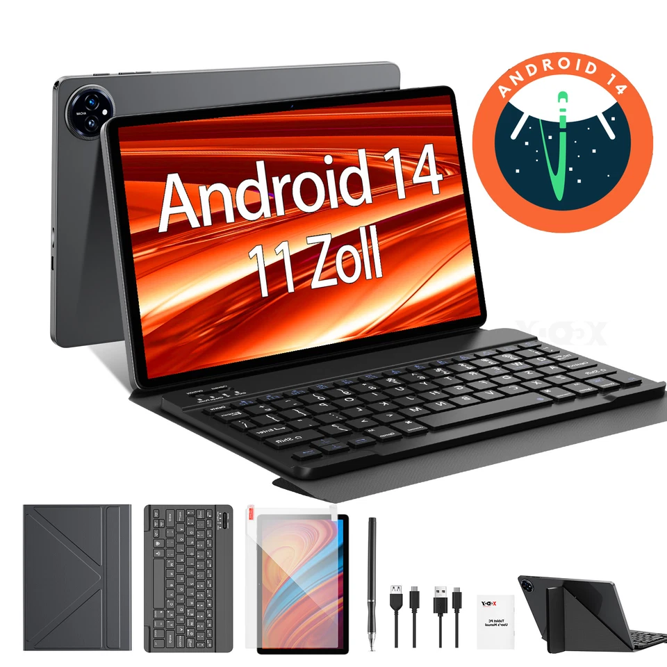 XGODY Tablet 2025 nueva 16GB RAM 256GB ROM 11 pulgadas Android14 Tablet 2SIM 4G LTE WiFi