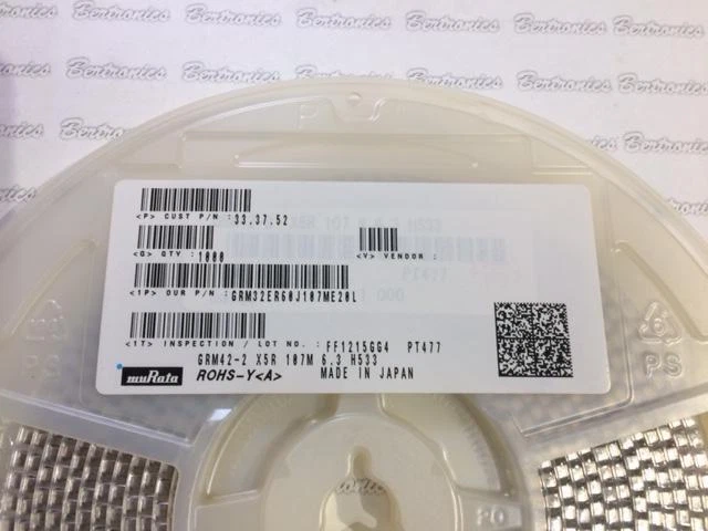 GRM32ER60J107ME20L SMD RoHS [1000pcs] capacitor Murata MLCC 100uF 6.3V 20% X5R - Bild 1 von 1