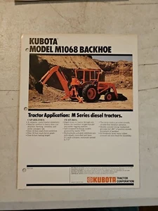 Vintage 1983 Kubota M1068 Backhoe Sales Brochure Spec Sheet - Picture 1 of 4