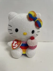 TY HELLO KITTY RAINBOW CUPCAKE BEANIE BABY - mit ETIKETT - SIEHE BILDER - Bild 1 von 4
