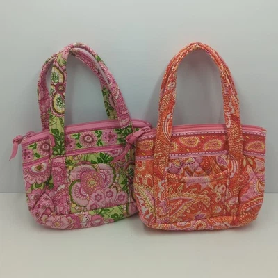 Mini Bolso Vera Bradley Lote de 2 Rosa Naranja Paisley Rosa Verde Paisley Foto 1 de 4