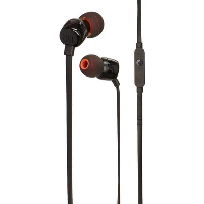 JBL Harman Tune 110 Pure Bass Sound In-ear 3.5 mm jack wired Headphones Black - Image 1 of 4