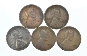 BETTER 1928-S 1932 1913 1912 1936-S Lincoln Wheat Cent Collection *376 - Picture 1 of 3