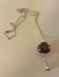 Amber Impressive Gold Tone 2.75” Pendant On 32” Gold Tone AVON Chain Necklace - Picture 1 of 4