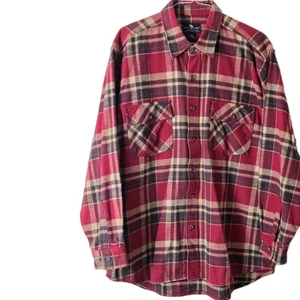 Moose Creek Men Size XL Heavy Flanbel Shirt Jacket Red Plaid Check Dual Pockets - Picture 1 of 6