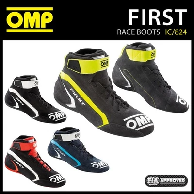 OMP First Race Boots Entry Level Model Leather Fireproof FIA 8856-2018 Approved — 第 1/4 张图片