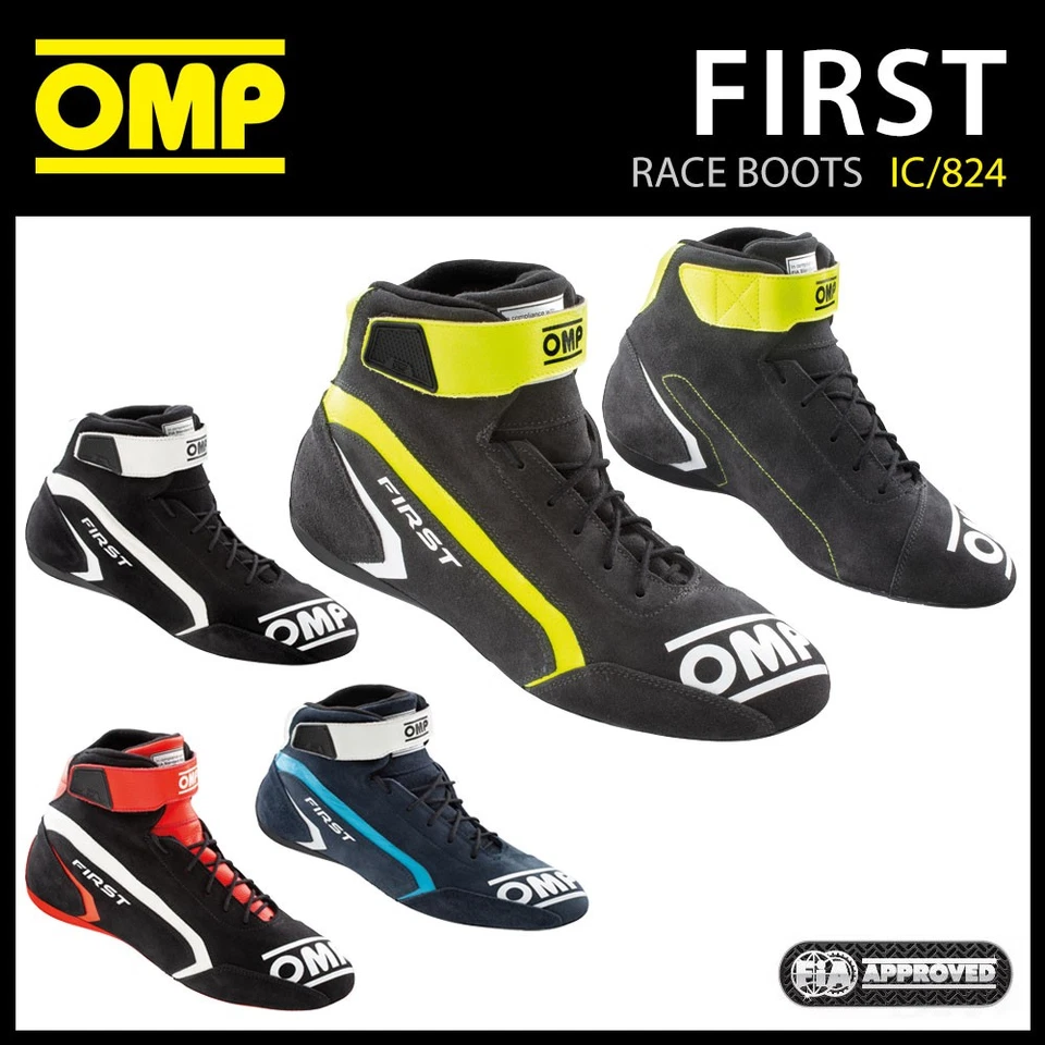 OMP First Race Boots Entry Level Model Leather Fireproof FIA 8856-2018 Approved - Изображение 1 из 4