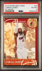 Panini NBA Hoops 2013 2K Online China 41 LeBron James PSA 6 EX-MT refractor holograma - Imagen 1 de 2