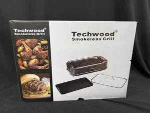 Techwood TWRG-200 Electric Smokeless Non-Stick BBQ Grill - Glass Lid - Red - New - Picture 1 of 5