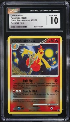 CGC 10 Combusken Reverse Holo Great Encounters D&P 2008 Pokemon Card #35 - Image 1 of 2