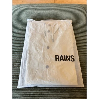 Rains Long Jacket Cement Waterproof Hooded Coat Size M - Image 1 of 4