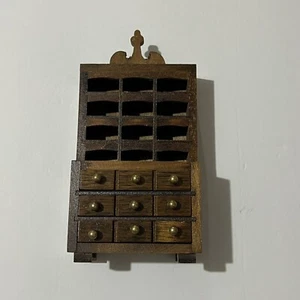 Vintage Dollhouse Miniature Wooden Hutch Cabinet Display Curio Shelves 7” Tall - Picture 1 of 12