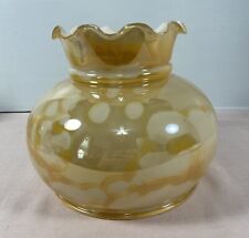Milk Glass marbled / mica faux Crimped Lamp Shade 7" Fitter  Vintage Hurricane