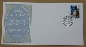 SELLO DE MANO REINA MADRE 80 CUMPLEAÑOS 1980 CORREO REAL FDC CASA DE LOS SEÑORES - Imagen 1 de 2