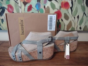 NEW 7.5/8 Bussola 38 Formentera Cross Strap Wedge Sandals Iguana Gray Shoes - Picture 1 of 15