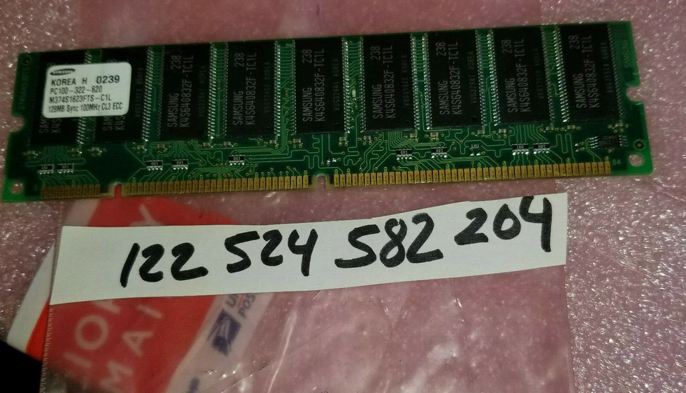 SAMSUNG 128MB SDRAM PC100   8X8 CL3  ECC 168PIN UDIMM  TESTED WORKING  - Image 1 of 1