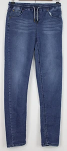 ARIZONA JEAN CO. Size 16 REG Girl's Jeans Pull On Drawstring Tapered Leg Blue - Picture 1 of 5