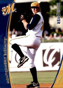 2012 Montgomery Biscuits Grandstand #6 Shane Dyer Greeley Colorado Baseball Card