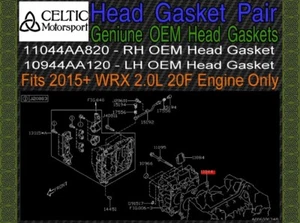 Genuine Subaru OEM Head Gasket Pair 2015-2021 Subaru WRX 20F NEW in Package NR - Picture 1 of 1