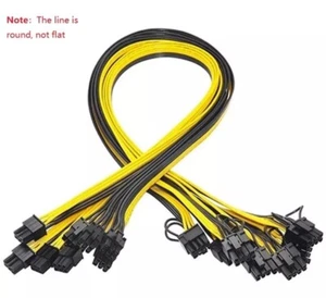 10 Pcs 6 Pin PCI-E to 8 Pin(6+2) PCI-E (Male to Male) GPU Power Cable 50cm NEW - Picture 1 of 3