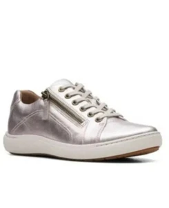 Clarks Nalle Lace Damen Platin Leder Schuhe UK Größe 3 E EU 35,5 - Bild 1 von 5