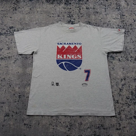 VINTAGE Sacramento Kings Shirt Mens Large Bobby Hurley 7 Nutmeg Mills 90s NBA US Cover