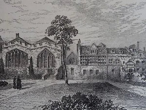 London ST. HELEN'S PRIORY & LEATHERSELLERS HALL Original Victorian Print 1878 - Bild 1 von 2