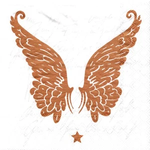SERVIETTES EN PAPIER ANGE AILES DORE/OR . PAPER NAPKINS ANGEL WINGS GOLD - Imagen 1 de 1