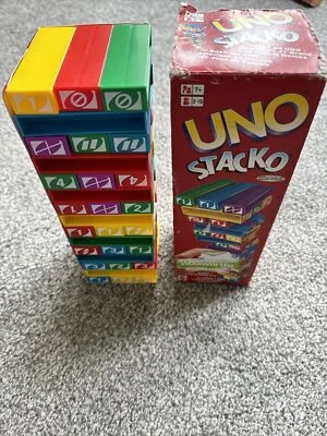 Mattel Uno Stacko Stacking Block Game 2002 100% Complete. - Image 1 of 4